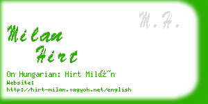 milan hirt business card